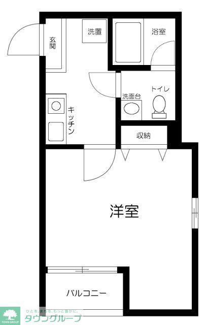 HAKUSUI幕張(1K/1階)の間取り写真
