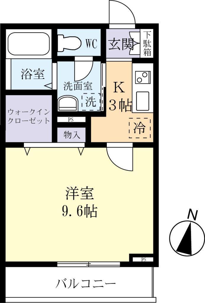 エミグランド大栄(1K/3階)の間取り写真