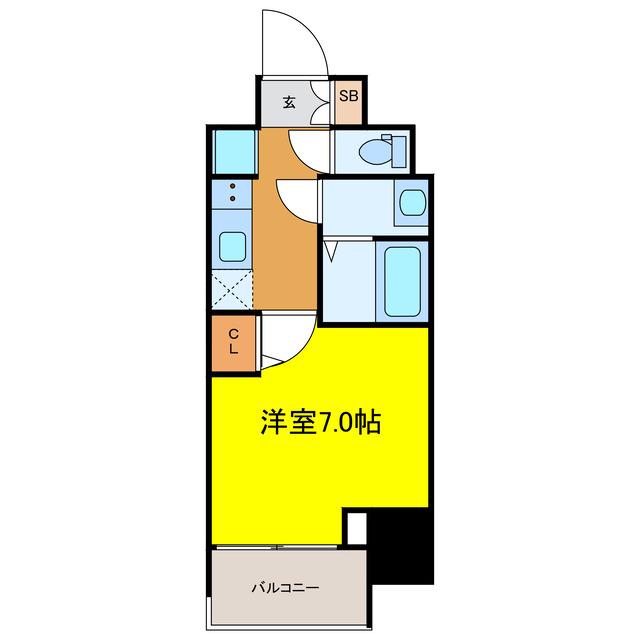 WORVE大阪本町(1K/3階)の間取り写真