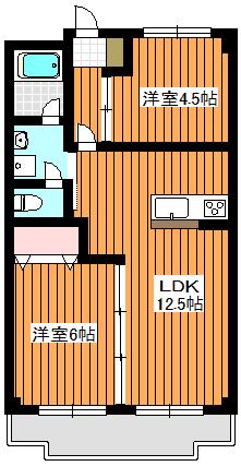 第2パークマンション(2LDK/3階)の間取り写真