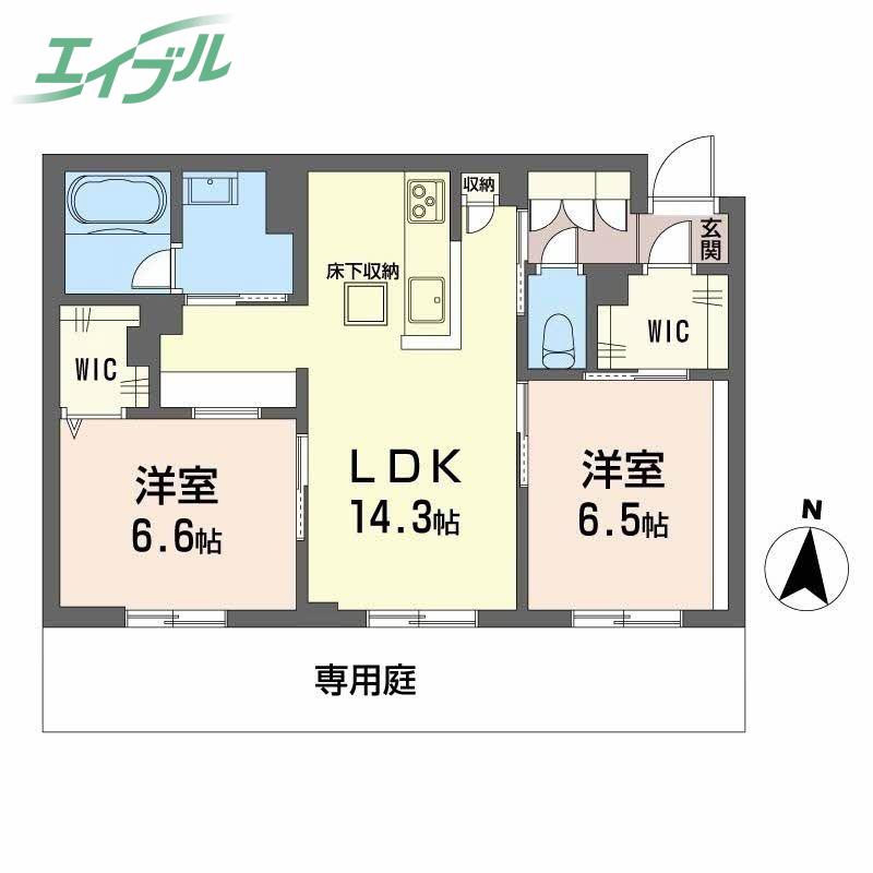 レーベンエイトII(2LDK/1階)の間取り写真