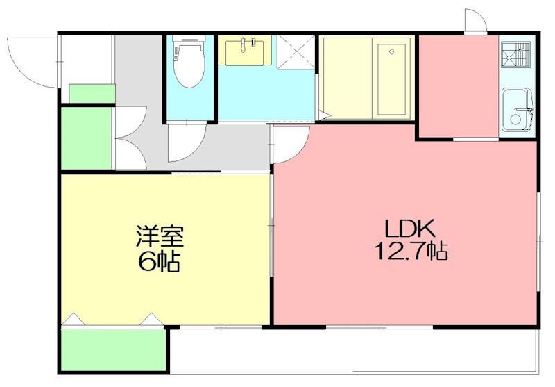 メゾン鵠沼(1LDK/2階)の間取り写真