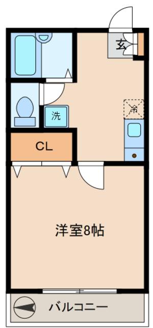 ウエスト VILLAGE(1K/1階)の間取り写真
