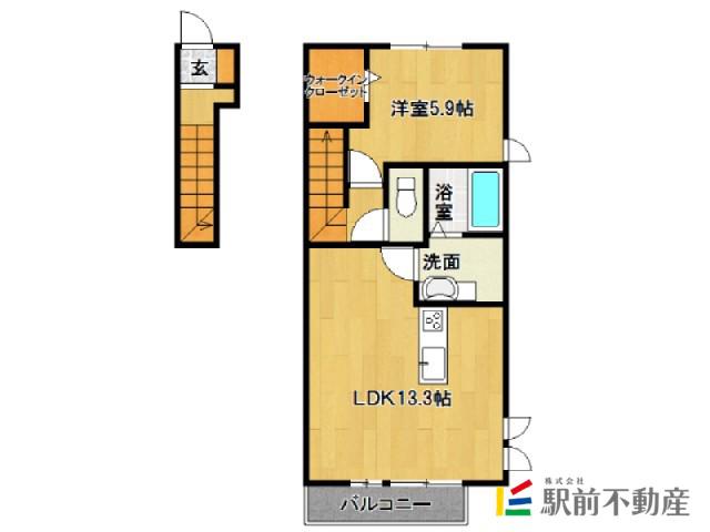 リルシア大和(1LDK/1階)の間取り写真