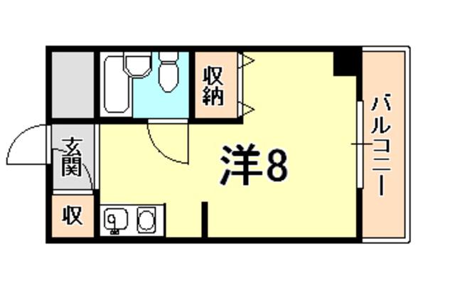 フォレスタ西宮(ワンルーム/2階)の間取り写真