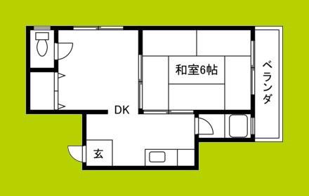 宮端ビル(1DK/3階)の間取り写真