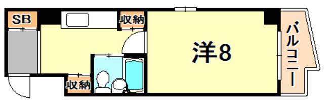 レジデンスナガサワ(1K/4階)の間取り写真