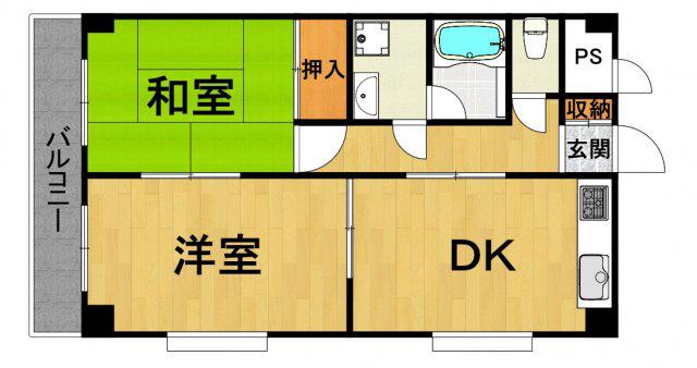 RESIDENCE塚口(2DK/3階)の間取り写真