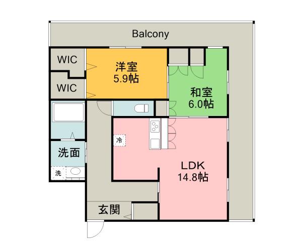 BORIKIしののめ空(2LDK/2階)の間取り写真