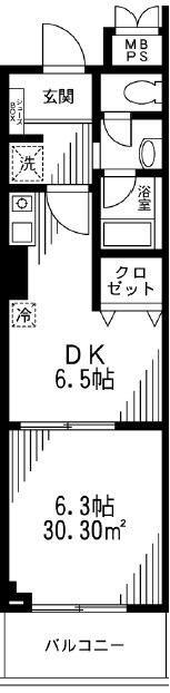 フォーレストセンタービル(1DK/9階)の間取り写真