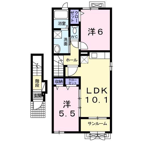 ARSH4-II(2LDK/2階)の間取り写真
