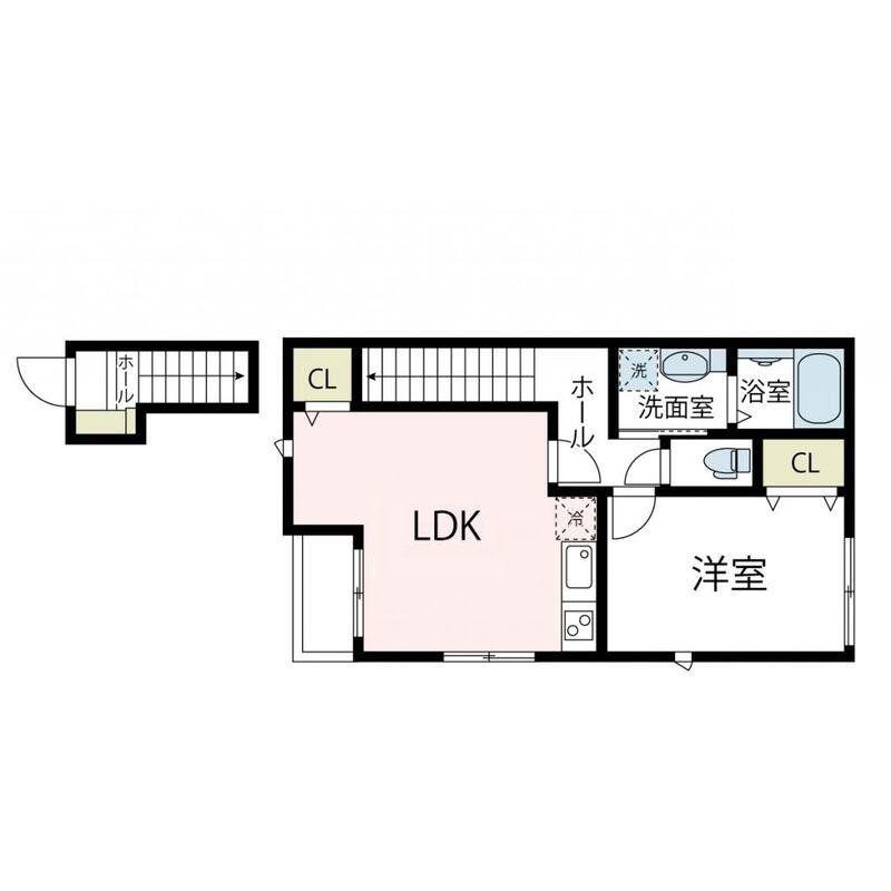 SYUMUUK(1LDK/2階)の間取り写真