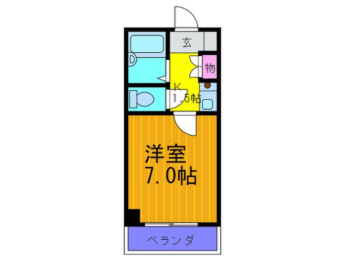 イフ・コート(1K/2階)の間取り写真