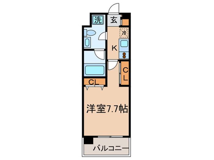 レジディア祐天寺(1K/5階)の間取り写真