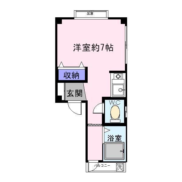 小西ハイツ(ワンルーム/2階)の間取り写真