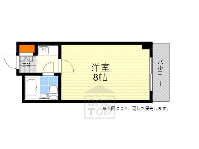 江坂ハイツ8(1K/2階)の間取り写真