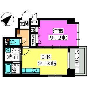 コンフォール博多駅南(1LDK/6階)の間取り写真