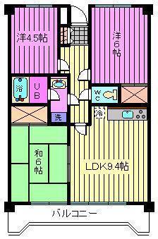 グランパレス堀口(3LDK/7階)の間取り写真