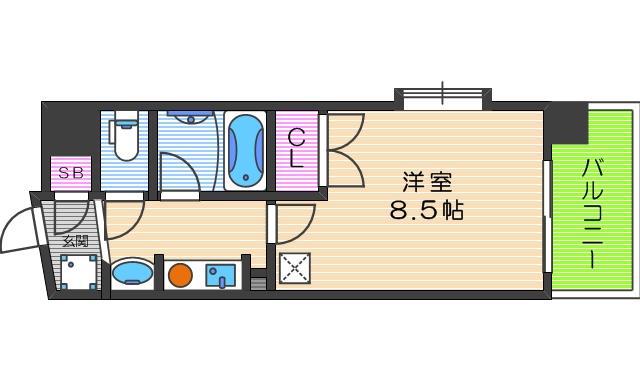 ル・パピヨンSP(1K/10階)の間取り写真