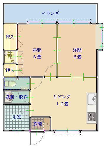 メゾンハピネス(2LDK/2階)の間取り写真