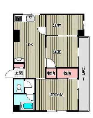 早稲田コーポ(3LDK/3階)の間取り写真