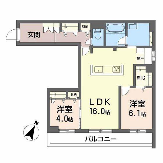 ECRAGE TAKASU(2LDK/3階)の間取り写真