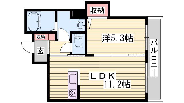 メゾン・ニューいろは(1LDK/4階)の間取り写真