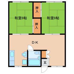 三浦マンション(2DK/3階)の間取り写真