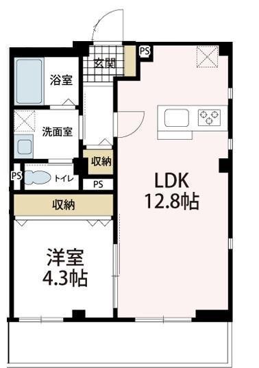 クロイツェル(1LDK/2階)の間取り写真