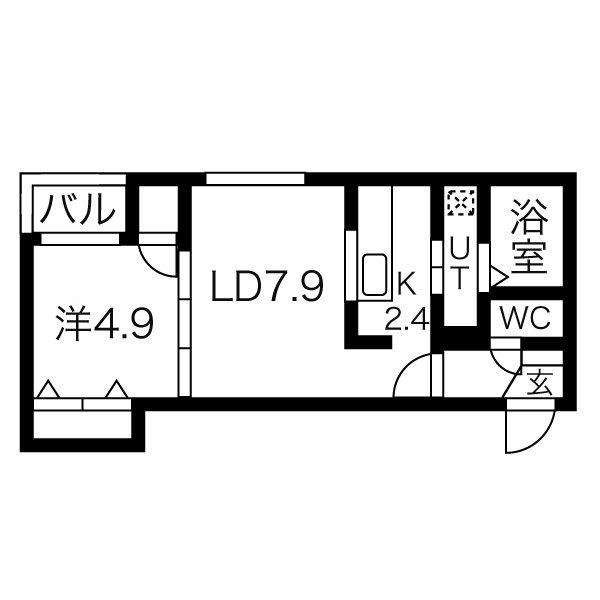 アベニールE.5(1LDK/4階)の間取り写真