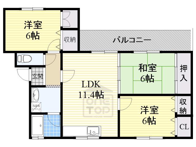 マプログレイスⅢ(3LDK/1階)の間取り写真