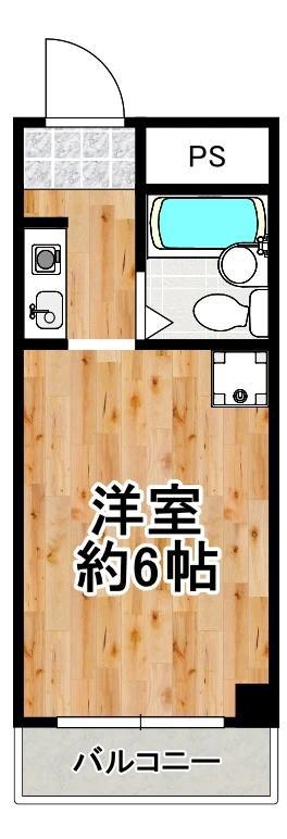 アーバンハイツ梅香(ワンルーム/4階)の間取り写真