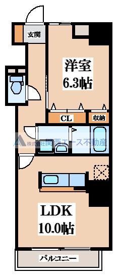 グリンデルワルト(1LDK/4階)の間取り写真