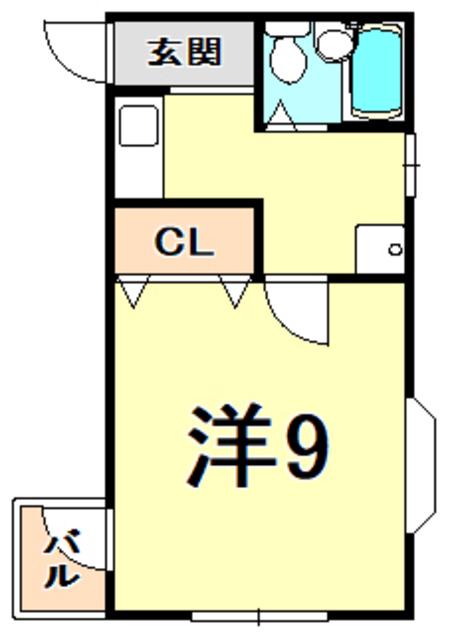 アンジェラス(ワンルーム/3階)の間取り写真