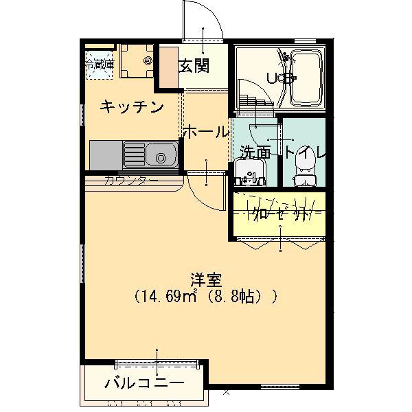 アヴァンセ・イシハラ(1K/1階)の間取り写真