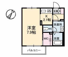 シャーメゾンボヌール(1K/1階)の間取り写真