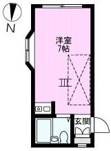 ケントハウス(ワンルーム/2階)の間取り写真