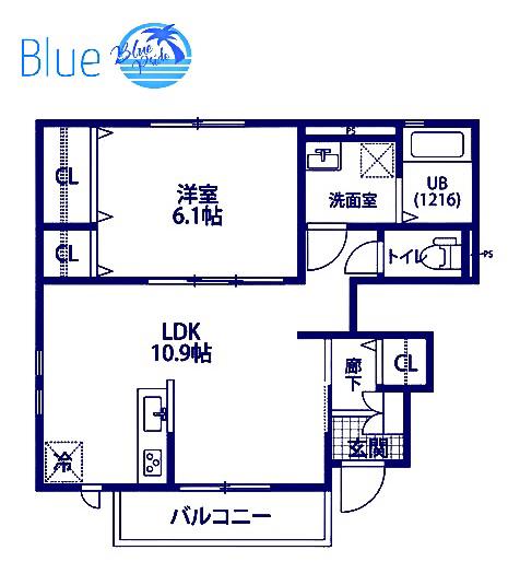 クレールEM(1LDK/1階)の間取り写真