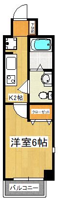 レジディア西船橋(1K/1階)の間取り写真