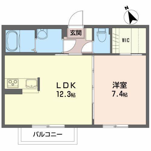 MOON VILLA(1LDK/1階)の間取り写真