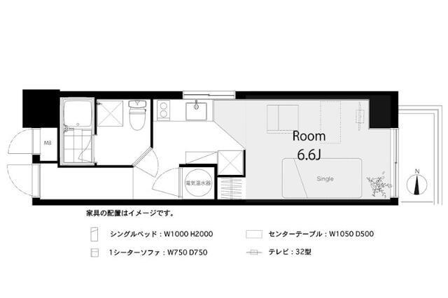 ライオンズマンション神楽坂第5(ワンルーム/11階)の間取り写真