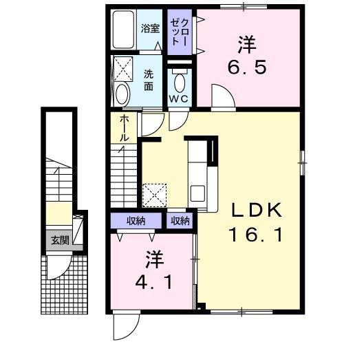 ＪＲ千歳線 千歳駅(北海道) 徒歩13分 2階建 築11年(2LDK/2階)の間取り写真