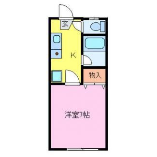 ニュープレミス(1K/1階)の間取り写真