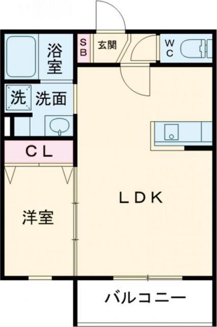 フェリーチェ泉大津(1LDK/2階)の間取り写真