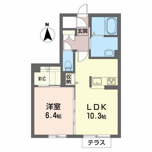 シャーメゾン フルールオオノ(1LDK/1階)の間取り写真