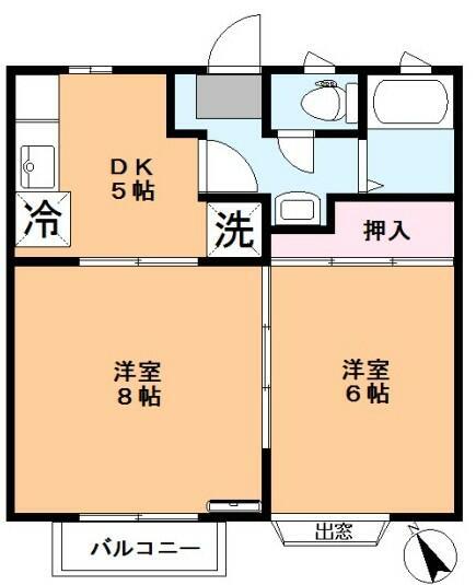 コートホームサイトウA(2DK/1階)の間取り写真