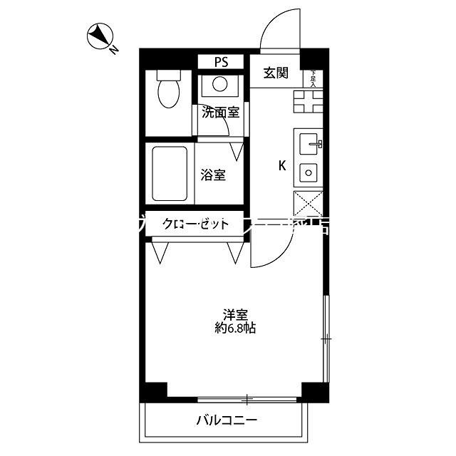 アンプルールフェール上永谷(1K/1階)の間取り写真
