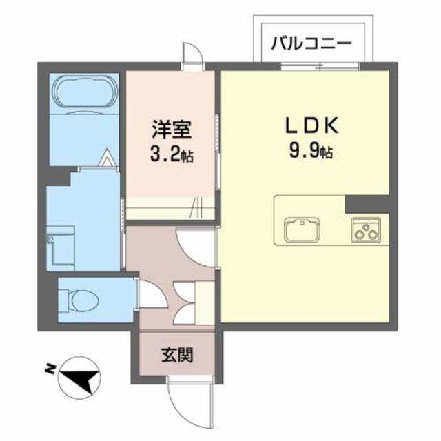 ランペドゥーサ燕(1LDK/1階)の間取り写真