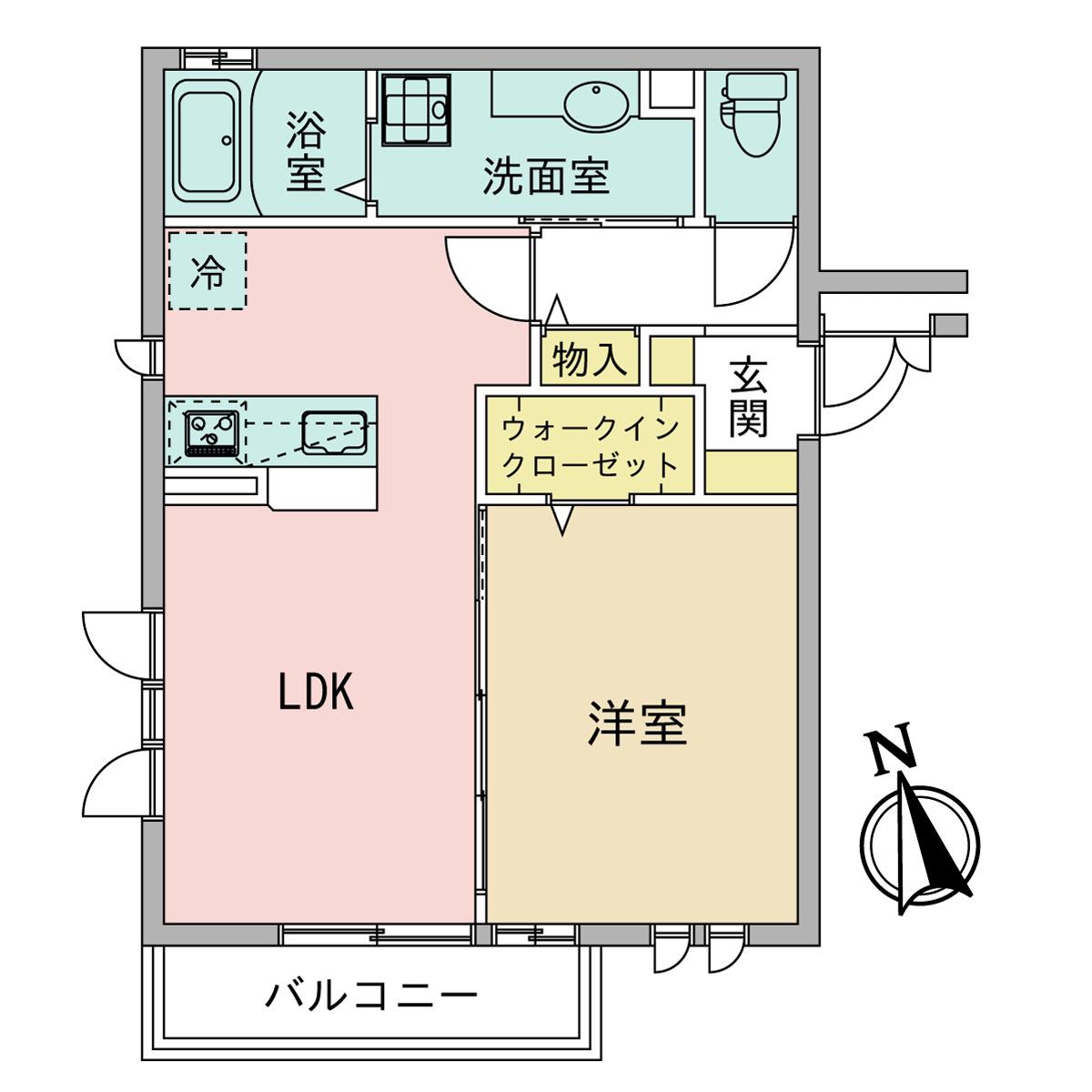 レガート溝の口(1LDK/1階)の間取り写真