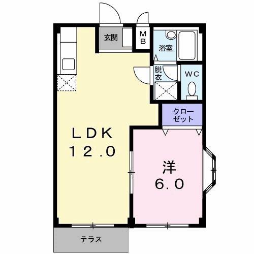 ファミールエステート(1LDK/1階)の間取り写真